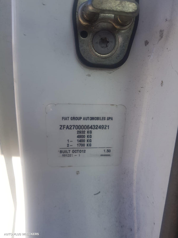 2013 Fiat Scudo Left Front Door