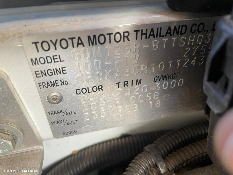 2018 Toyota Hilux Caliper