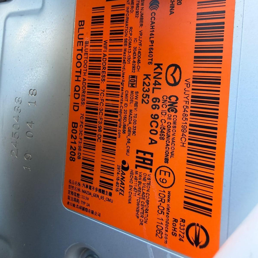 2017-2021 Mazda Cx5 Radio Cd Dvd Sat Tv