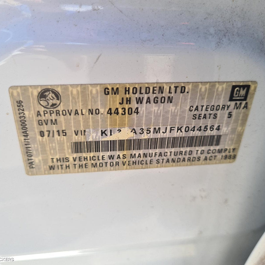 2015 Holden Cruze Door Boot Gate Lock