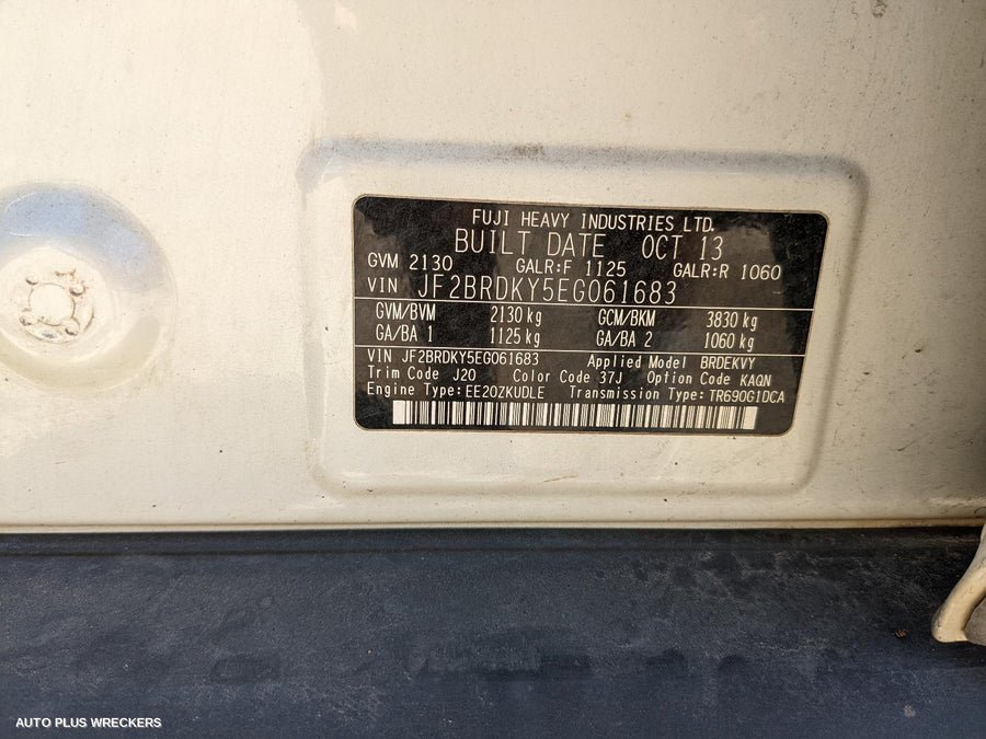 2013 Subaru Outback Pwr Dr Wind Switch