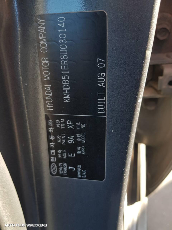 2007 Hyundai I30 Left Rear Door Window