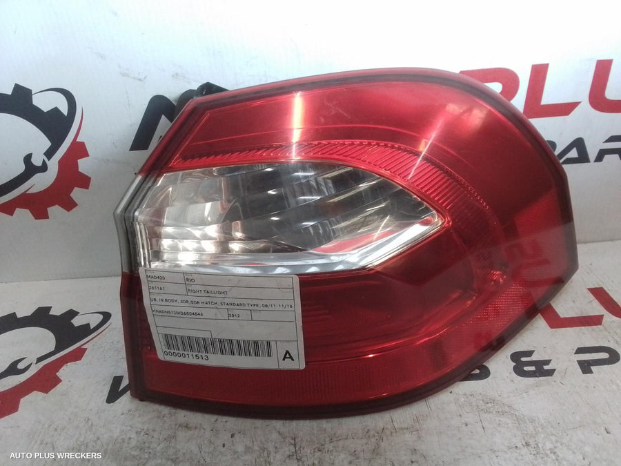 2012 Kia Rio Right Taillight