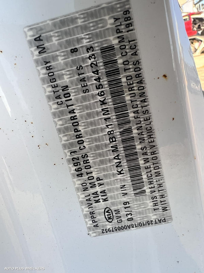 2019 Kia Carnival/grand Carnival Radio Cd Dvd Sat Tv