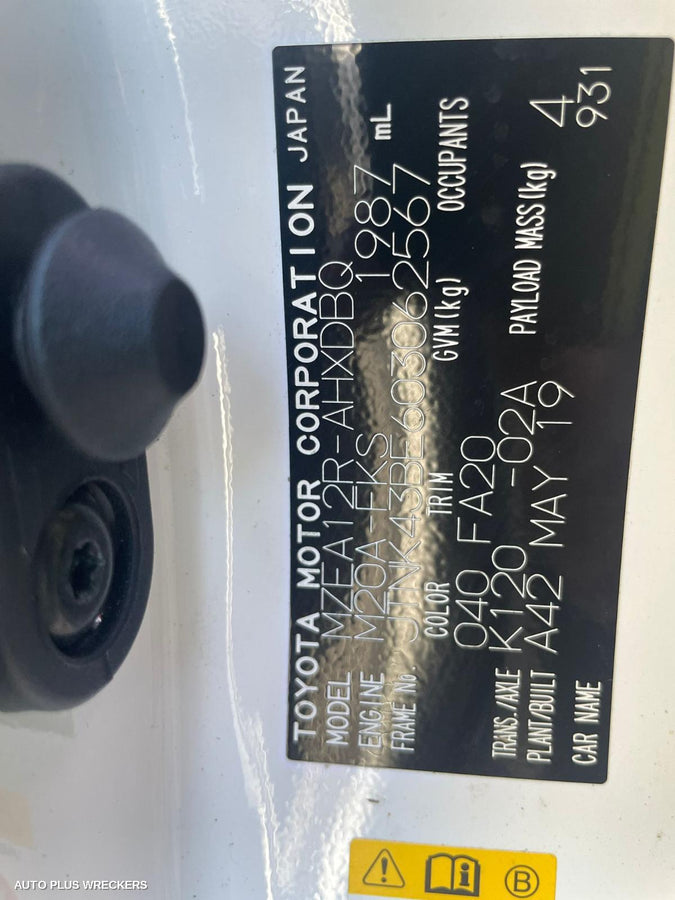 2019 Toyota Corolla Left Front Door