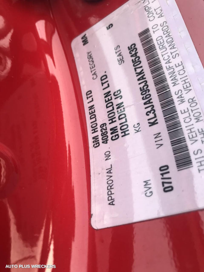 2010 Holden Cruze Right Front Door