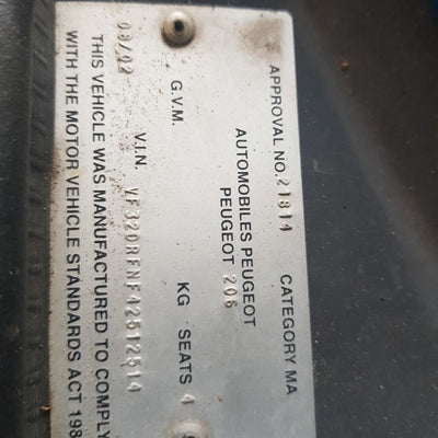 2001-2007 Peugeot 206 Right Front Window Reg Motor