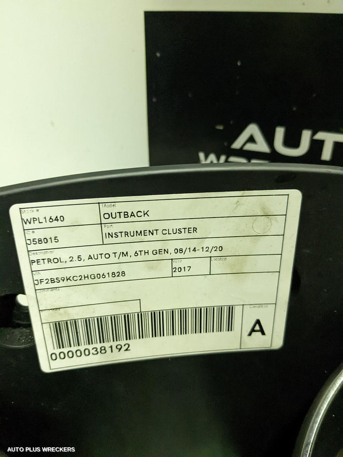 2014-2020 Subaru Outback Instrument Cluster