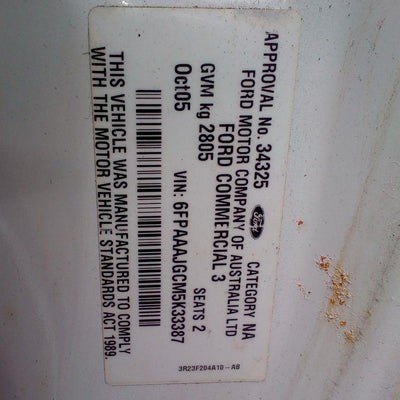 2006 Ford Falcon Steering Box Rack