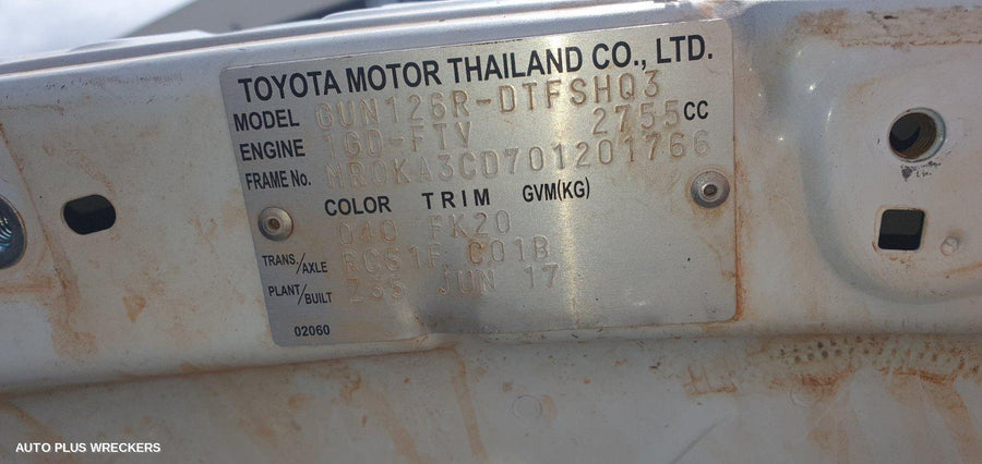 2017 Toyota Hilux Combination Switch