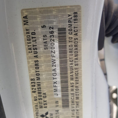 2014 MITSUBISHI ASX HEADREST