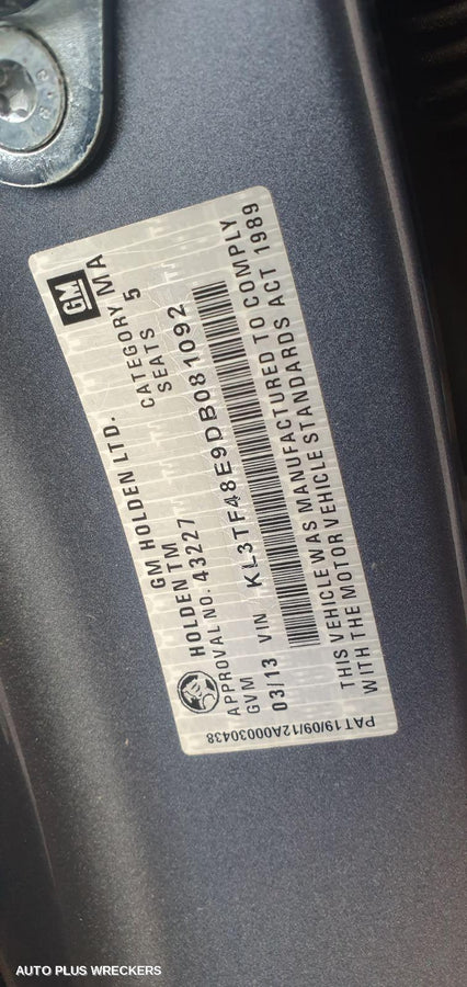 2014 Holden Barina Abs Pump Modulator