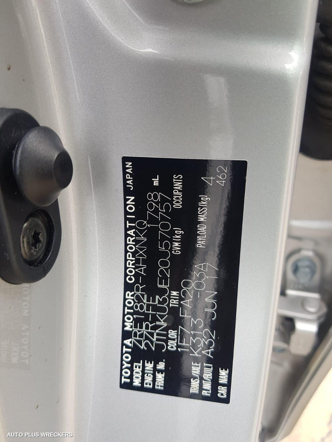 2017 Toyota Corolla Right Taillight