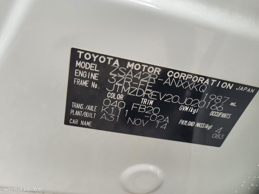 2015 Toyota Rav4 Sunvisor