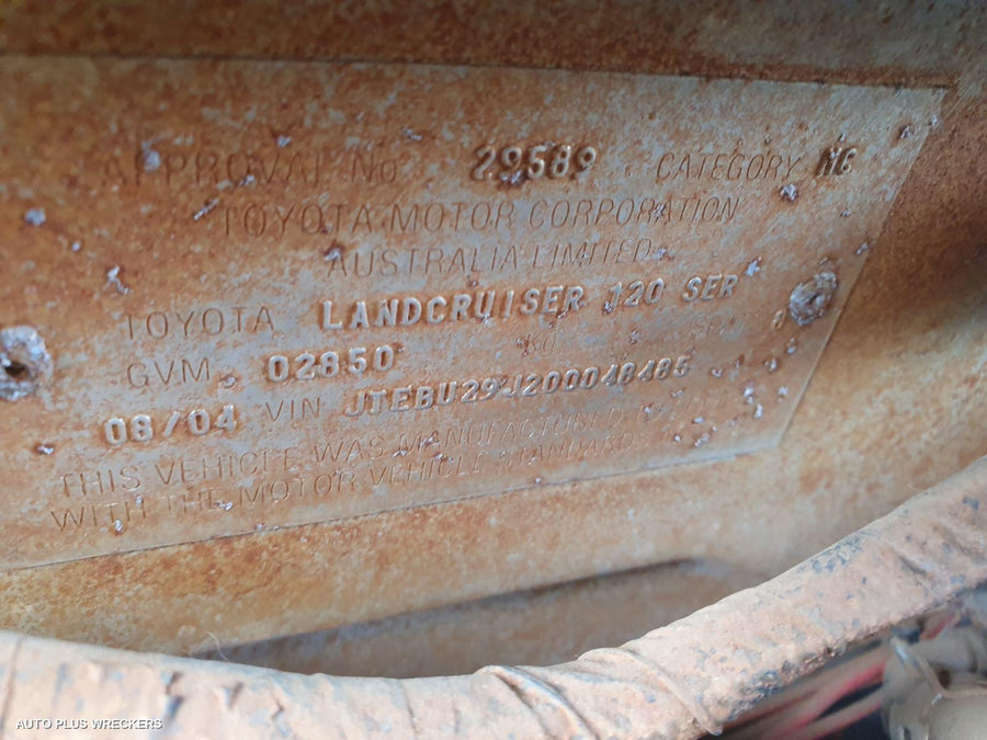 2004 Toyota Prado Left Rear Side Glass