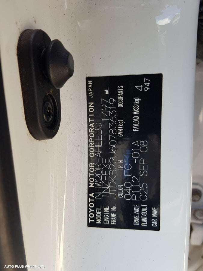 2008 Toyota Prius R Bar Bracket Reinfo