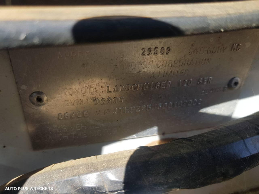 2008 Toyota Prado Right Rear Door Sliding