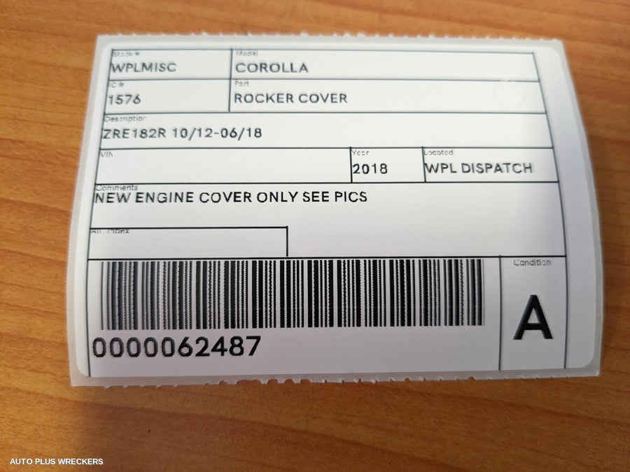 2018 Toyota Corolla Rocker Assy Cover
