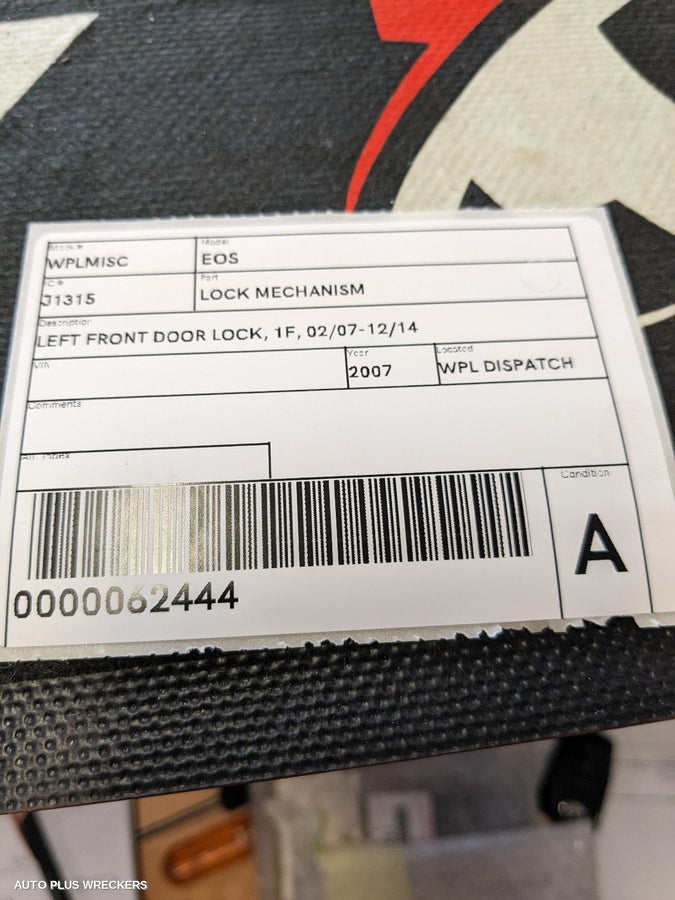 2007 Volkswagen Eos Door Boot Gate Lock