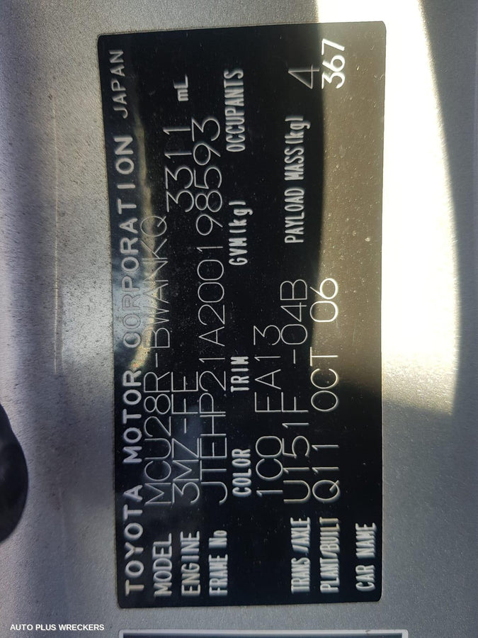 2006 Toyota Kluger Ecu