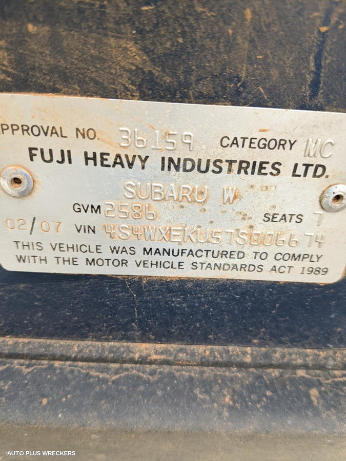 2007 Subaru Tribeca F Bar Reinforc Brack