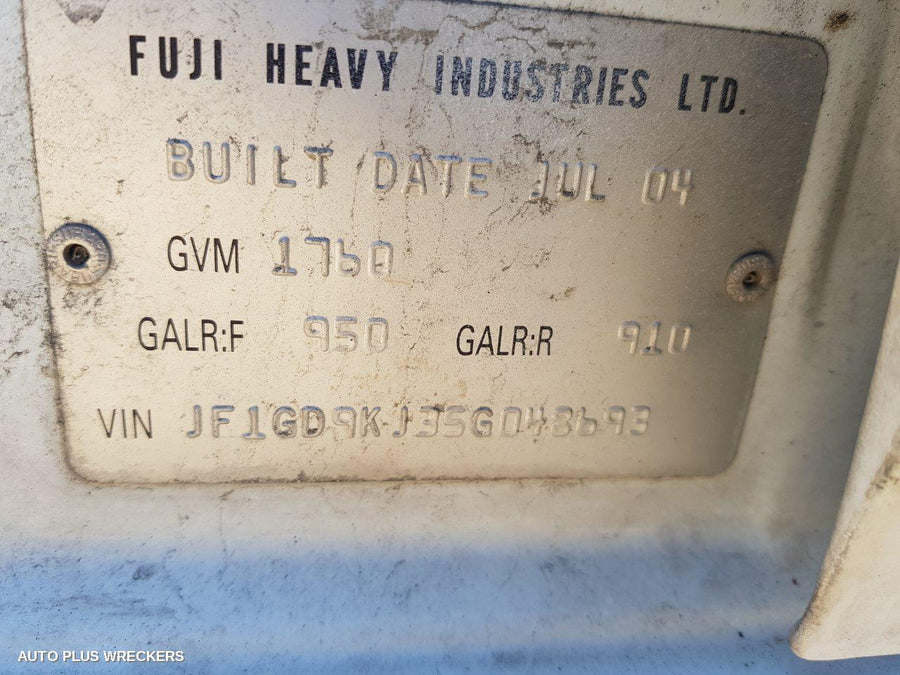 2004 Subaru Impreza F Bar Reinforc Brack