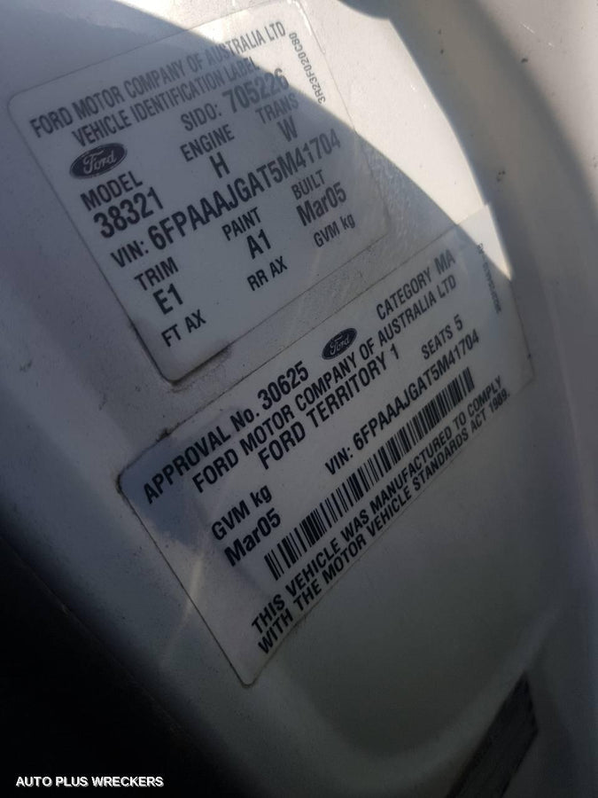 2005 Ford Territory Right Headlamp