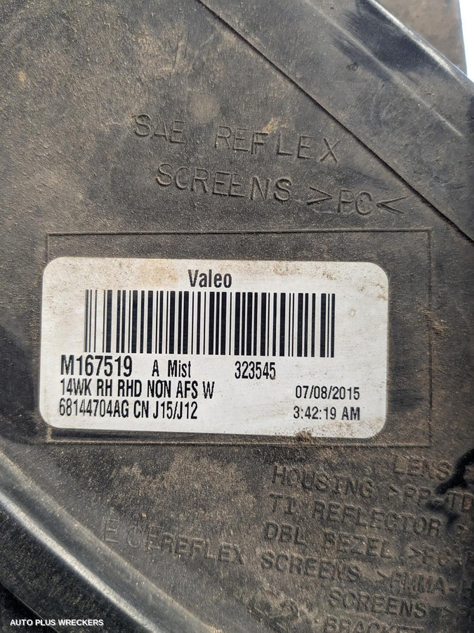 2014 Jeep Grandcherokee Right Headlamp