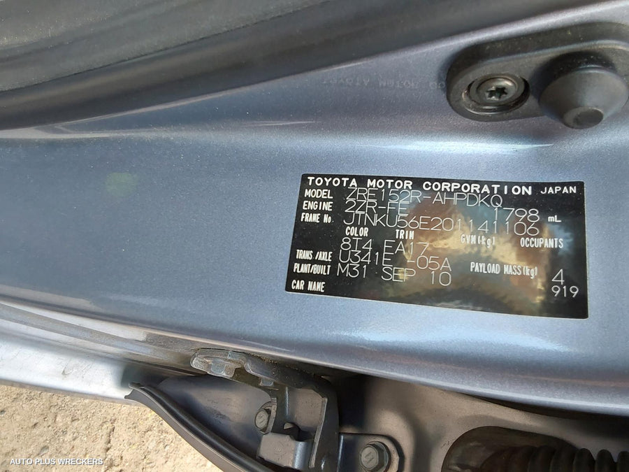 2010 Toyota Corolla Pwr Dr Wind Switch