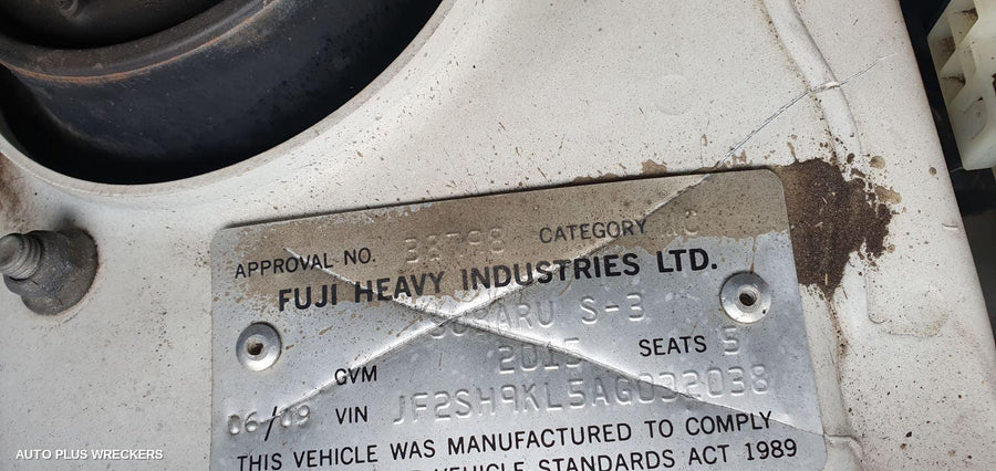 2009 Subaru Forester Parcel Shelf