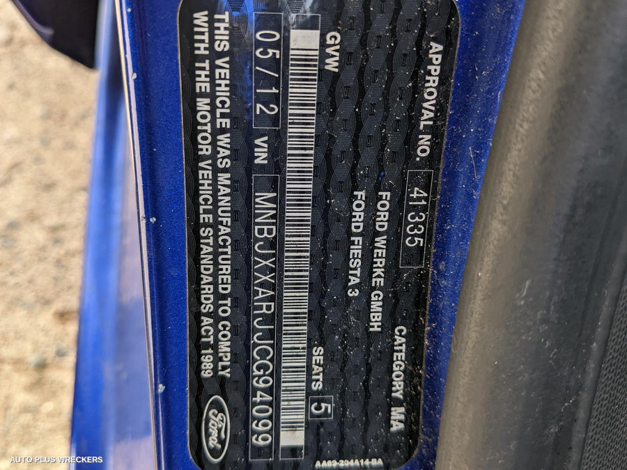 2012 Ford Fiesta Left Rear Door Window