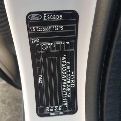 2019 FORD ESCAPE SUNVISOR