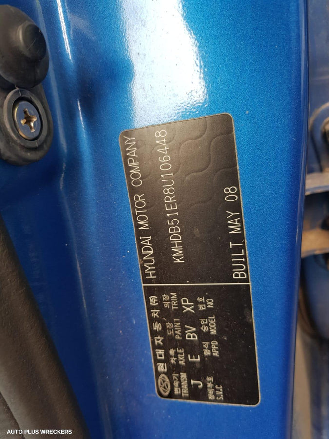 2008 Hyundai I30 Right Rear Wnd Reg Motor
