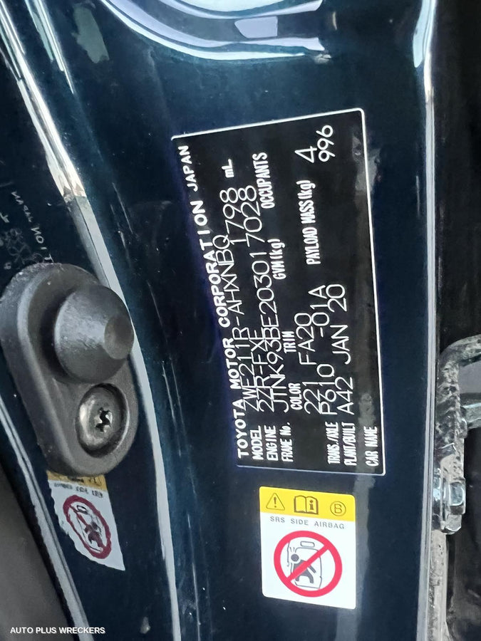 2020 Toyota Corolla Seatbelt Stalk