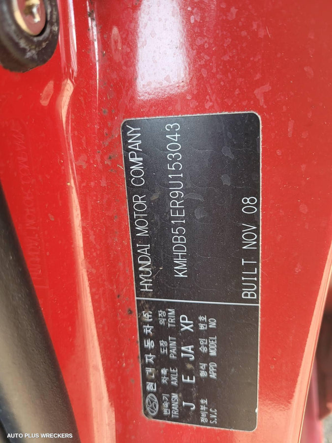 2008 Hyundai I30 Parcel Shelf