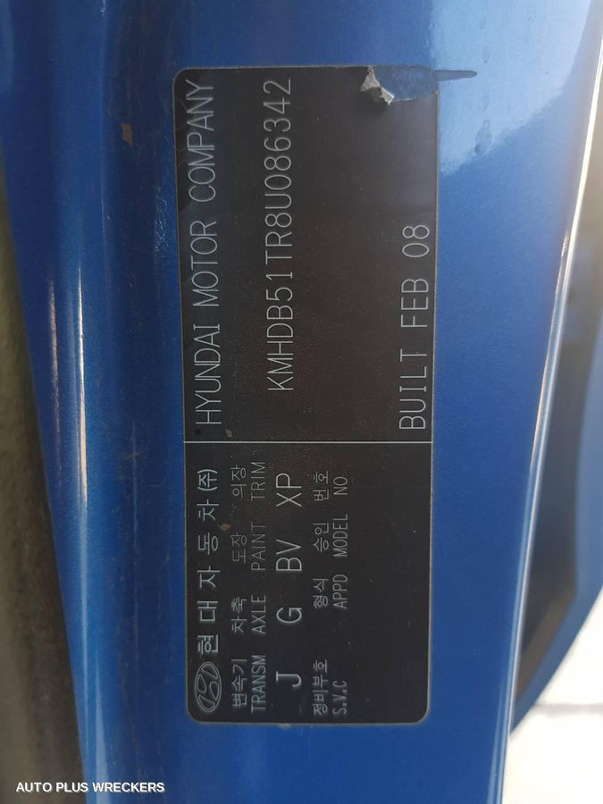 2008 Hyundai I30 Bootlid Tailgate