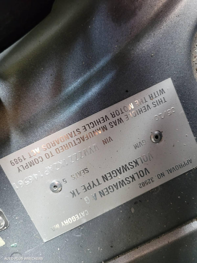 2010 Volkswagen Golf Left Rear Wnd Reg Motor