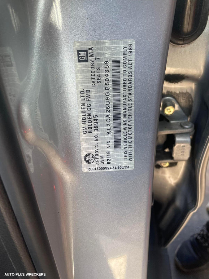 2016 Holden Captiva Rear Bumper