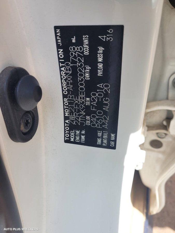 2020 Toyota Corolla Misc