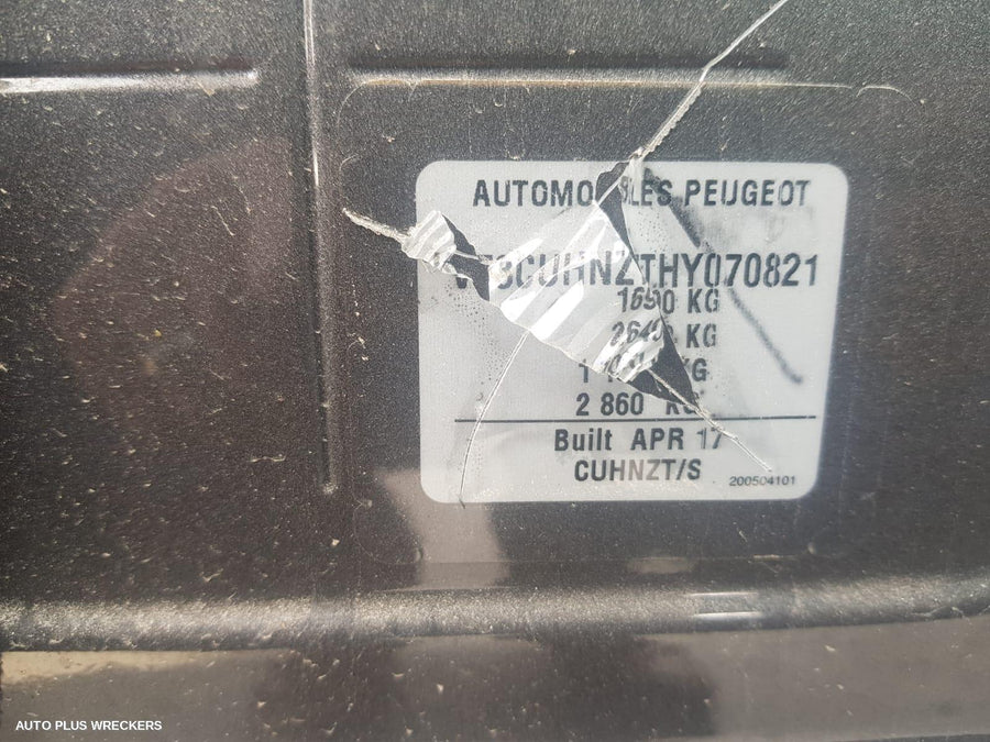 2017 Peugeot 2008 Left Taillight