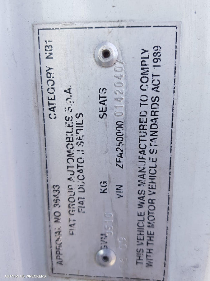 2009 Fiat Ducato Right Front Window Reg Motor