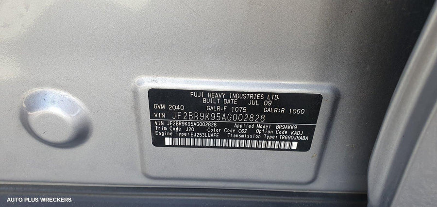 2009 Subaru Outback Bootlid Tailgate