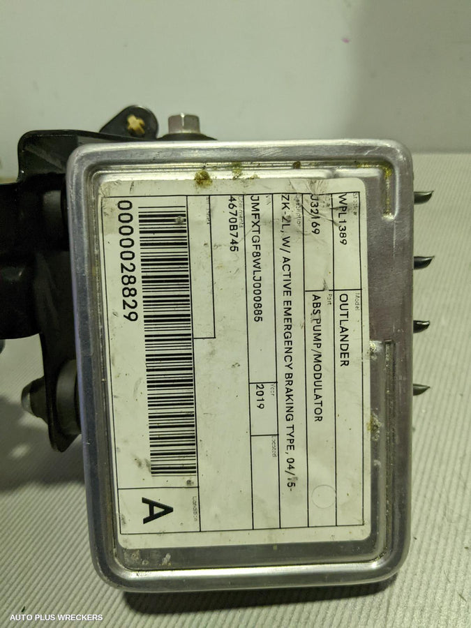 2019 Mitsubishi Outlander Abs Pump Modulator