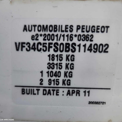 2007-2013 Peugeot 308 Left Front Door Window