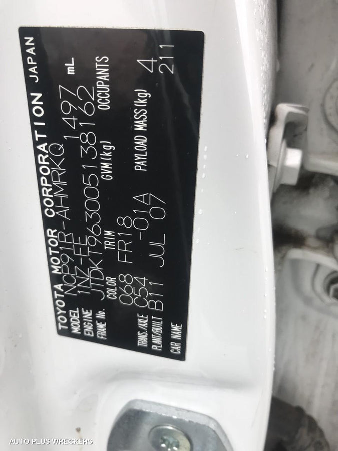 2007 Toyota Yaris Pwr Dr Wind Switch