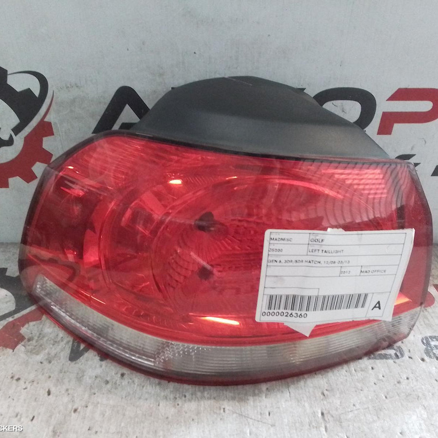 2012 Volkswagen Golf Left Taillight