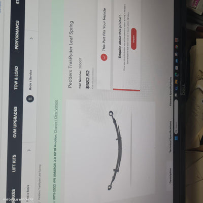 2011-2022 Volkswagen Amarok Complete Rear Suspen