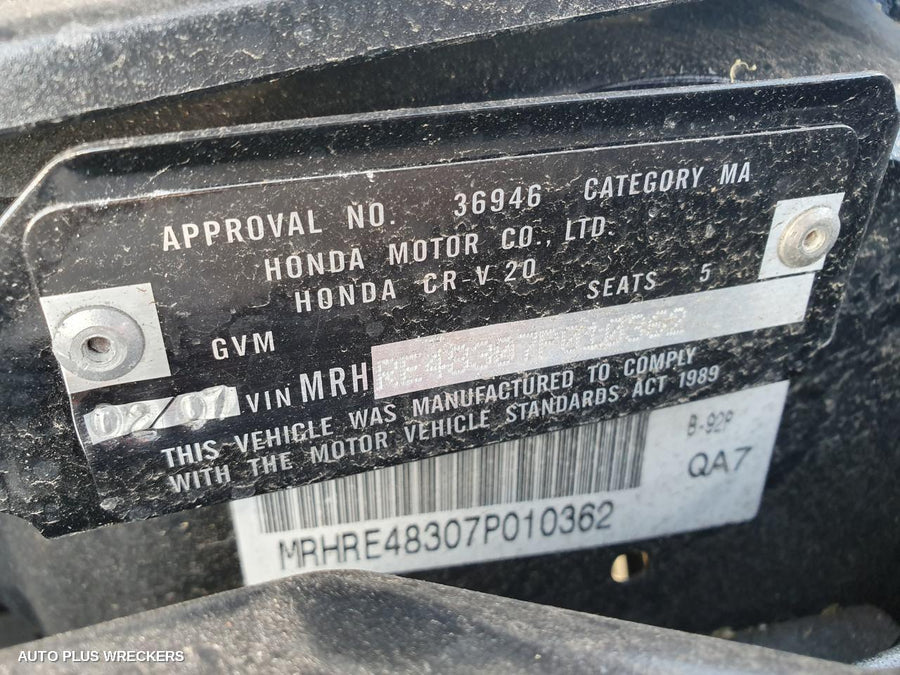 2007 Honda Crv Right Front Window Reg Motor