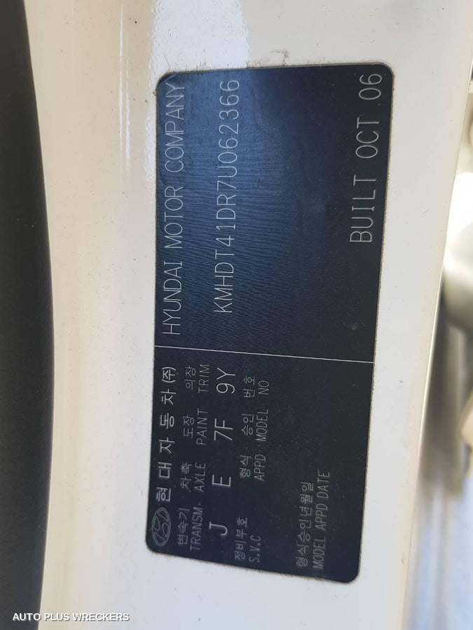 2006 HYUNDAI ELANTRA RIGHT REAR WND REG MOTOR