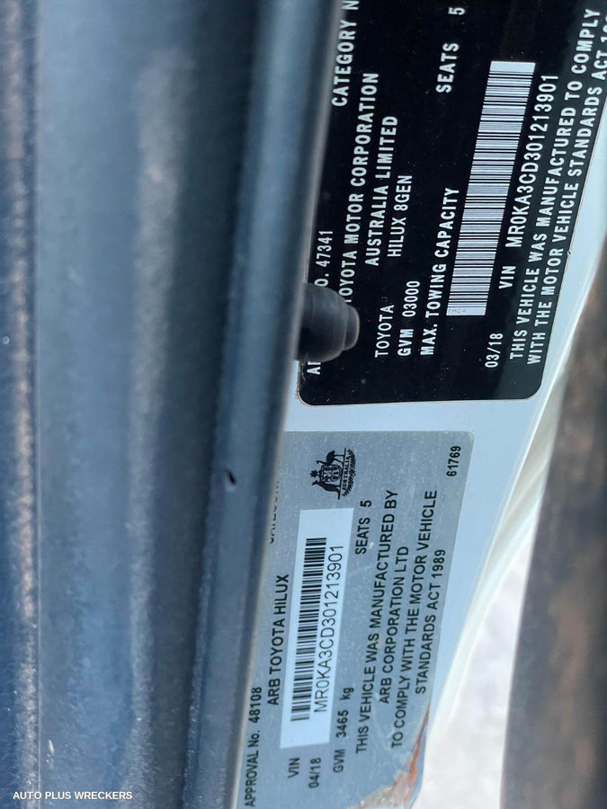 2018 Toyota Hilux Headrest